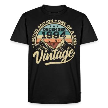 Original Décembre 1994 - Cadeau d’anniversaire du 31 - T-shirt Premium bio Homme - noir - Devant - Nico (187cm)