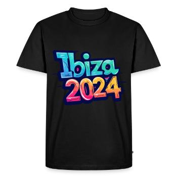Ibiza 2024 Colorful - Men's Premium Organic T-Shirt - black - Front - Nico (187cm)