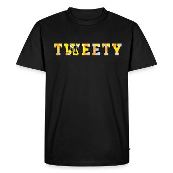 Looney Tunes Titi Typographie de camouflage - T-shirt Premium bio Homme - noir - Devant - Nico (187cm)