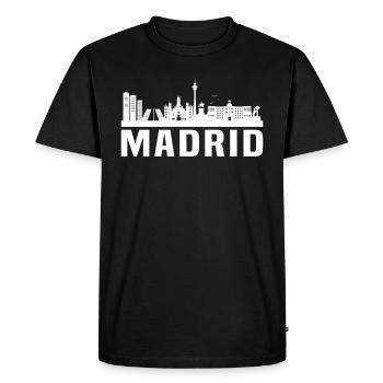 Madrid Skyline - T-shirt Premium bio Homme - noir - Devant - Nico (187cm)