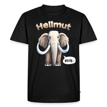 Elefant Weißes Helles Mammut Hellmut Helmut - Männer Premium Bio T-Shirt - Schwarz - Vorne - Nico (187cm)
