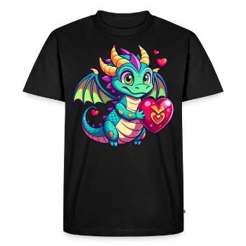 Colorful Dragon - Men's Premium Organic T-Shirt - black - Front - Nico (187cm)