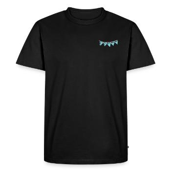 Pennant Garland _outline_white_blue - Men's Premium Organic T-Shirt - black - Front - Nico (187cm)