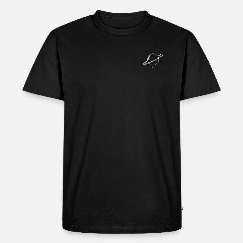 Planet mit Sternen - Männer Premium Bio T-Shirt - Schwarz