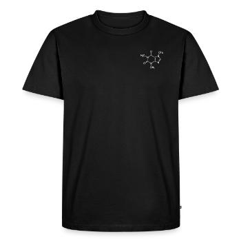 Coffee Molecule Chemical Structural Formula White Left - Men's Premium Organic T-Shirt - black - Front - Nico (187cm)