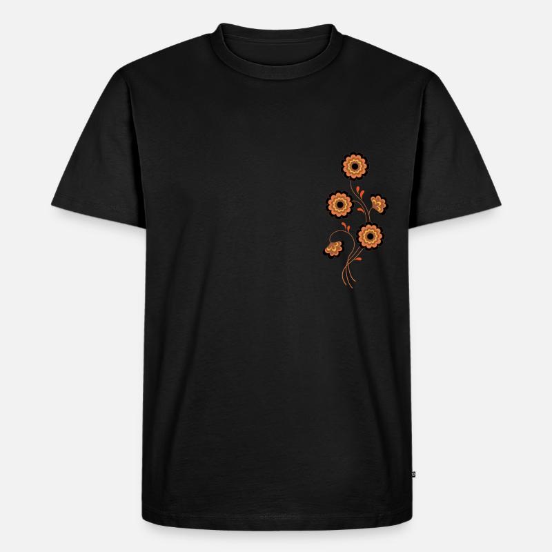 Blumenmuster - Männer Premium Bio T-Shirt - Schwarz
