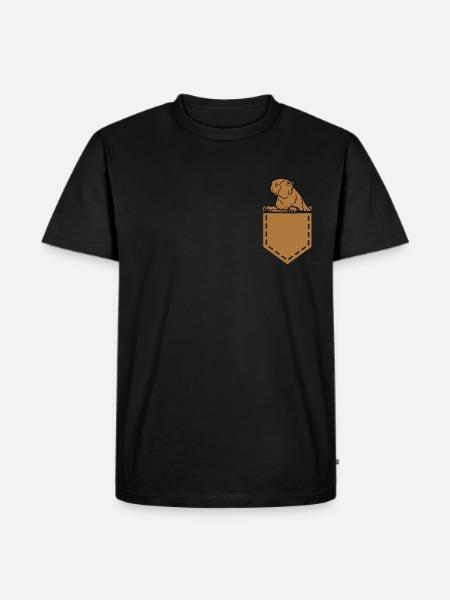 Funny Capybara In Pocket - Men's Premium Organic T-Shirt - black