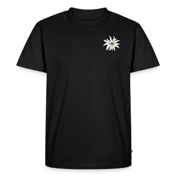 Edelweiss Alpes Fleur Montagnes Région Alpine - T-shirt Premium bio Homme - noir - Devant - Nico (187cm)