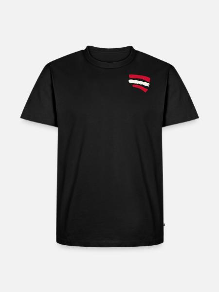 Austrian Flag - Flag Austria - Men's Premium Organic T-Shirt - black