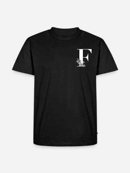 Letter F Flower - Men's Premium Organic T-Shirt - black