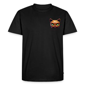Visage magique de chat en colère! - T-shirt Premium bio Homme - noir - Devant - Nico (187cm)