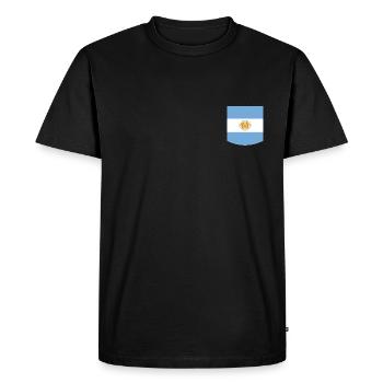 Argentine - poche poitrine - T-shirt Premium bio Homme - noir - Devant - Nico (187cm)