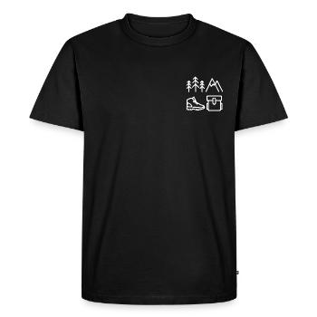 Hiking Mountains Forest - Men's Premium Organic T-Shirt - black - Front - Nico (187cm)