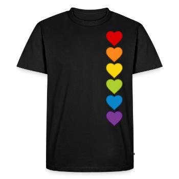 LGBTQIA+ CSD Heart Rainbow Hearts Mois de la fierté - T-shirt Premium bio Homme - noir - Devant - Nico (187cm)