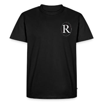 Letter R - Men's Premium Organic T-Shirt - black - Front - Nico (187cm)