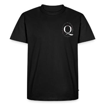 Lettre Q - T-shirt Premium bio Homme - noir - Devant - Nico (187cm)