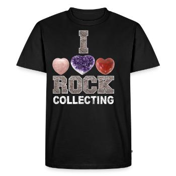 For collectors of stones, rocks and minerals - Men's Premium Organic T-Shirt - black - Front - Nico (187cm)