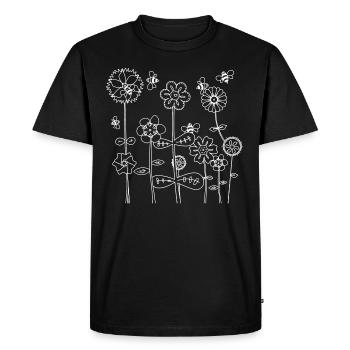 Abeilles à la recherche de nectar de fleur - T-shirt Premium bio Homme - noir - Devant - Nico (187cm)