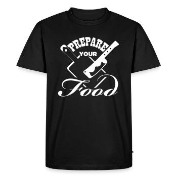 J’adore la nourriture. - T-shirt Premium bio Homme - noir - Devant - Nico (187cm)