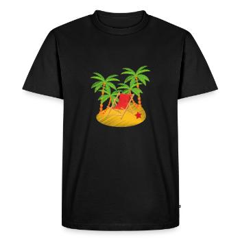 Plage des palmiers - T-shirt Premium bio Homme - noir - Devant - Nico (187cm)