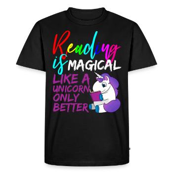 read book books gift hobby - Men's Premium Organic T-Shirt - black - Front - Nico (187cm)