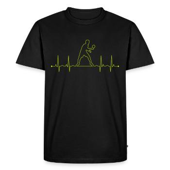 cadeau d'anniversaire balle de sport tennis de table - T-shirt Premium bio Homme - noir - Devant - Nico (187cm)