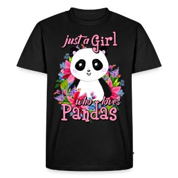 Cadeau mignon d'animal de panda pour des petites filles ou des femmes - T-shirt Premium bio Homme - noir - Devant - Nico (187cm)