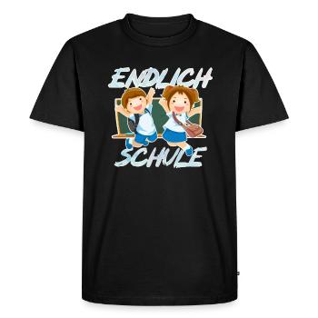 Einschulung Schule Schüler Ferien Unterricht - Männer Premium Bio T-Shirt - Schwarz - Vorne - Nico (187cm)