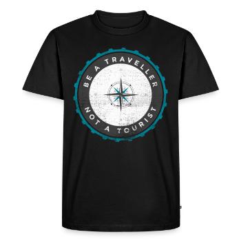 World Travel Carte du monde Continent cadeau de vacances - T-shirt Premium bio Homme - noir - Devant - Nico (187cm)