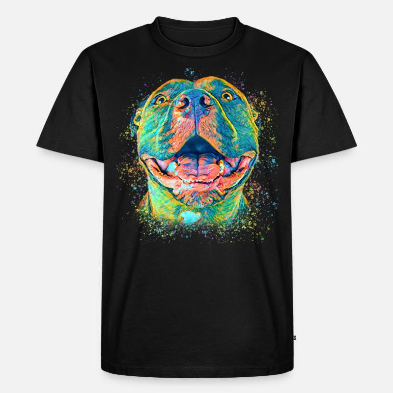 Niedlicher Pitbull - Männer Premium Bio T-Shirt - Schwarz