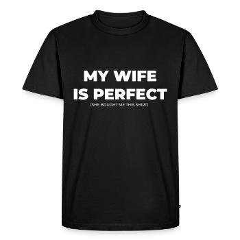 T-shirt drôle My wife is perfect - T-shirt Premium bio Homme - noir - Devant - Nico (187cm)