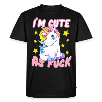 Je suis mignonne comme de la baise Licorne coquine Licornes mignonnes - T-shirt Premium bio Homme - noir - Devant - Nico (187cm)