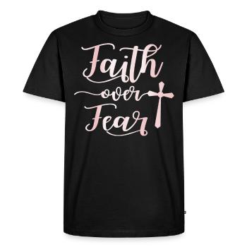La foi sur la peur - T-shirt Premium bio Homme - noir - Devant - Nico (187cm)