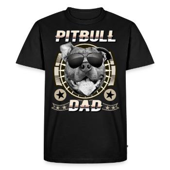 Pitbull Papa - T-shirt Premium bio Homme - noir - Devant - Nico (187cm)