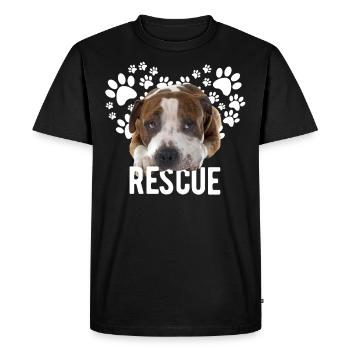 Cute Pitbull Rescue Dog - Men's Premium Organic T-Shirt - black - Front - Nico (187cm)