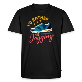 Jogging - Shirt Running Sports Leisure Gift - Men's Premium Organic T-Shirt - black - Front - Nico (187cm)