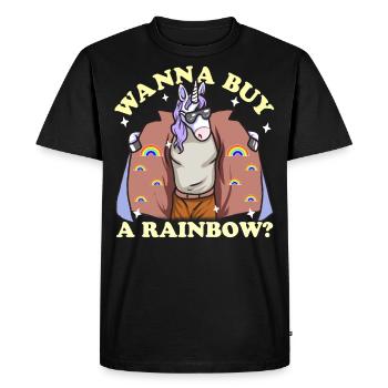 Drôle Licorne Vendu Factures - T-shirt Premium bio Homme - noir - Devant - Nico (187cm)