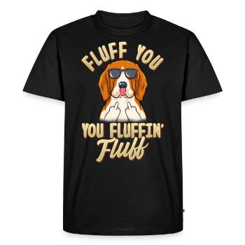 Naughty beagle dog middle finger fuck you - Men's Premium Organic T-Shirt - black - Front - Nico (187cm)