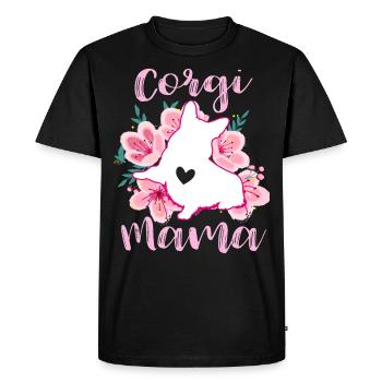Corgi mama - T-shirt Premium bio Homme - noir - Devant - Nico (187cm)