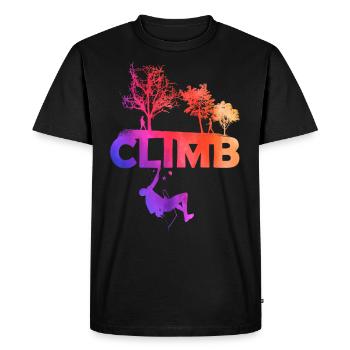 Climbing climb mountain - Men's Premium Organic T-Shirt - black - Front - Nico (187cm)