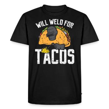 Will Weld for tacos - Soudeur Welding Taco - T-shirt Premium bio Homme - noir - Devant - Nico (187cm)