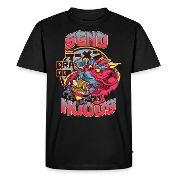 Send Noods Ramen Japanese Noodles Anime - T-shirt Premium bio Homme - noir - Devant - Nico (187cm)