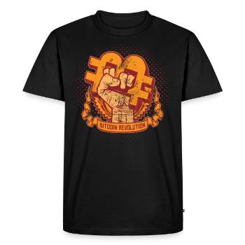 Révolution Bitcoin - T-shirt Premium bio Homme - noir - Devant - Nico (187cm)