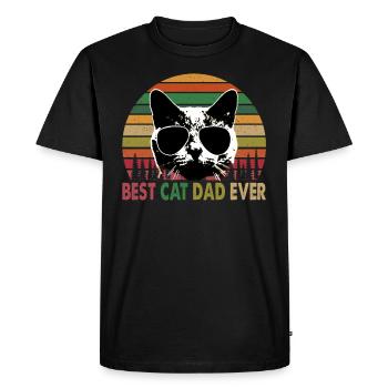 Best Cat Dad Ever Vintage Retro Cat Father s day - Men's Premium Organic T-Shirt - black - Front - Nico (187cm)
