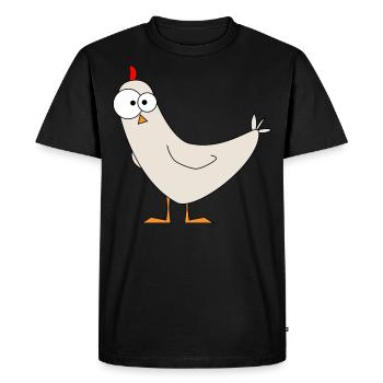 Poule folle - T-shirt Premium bio Homme - noir - Devant - Nico (187cm)
