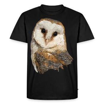 Chouette effraie - T-shirt Premium bio Homme - noir - Devant - Nico (187cm)