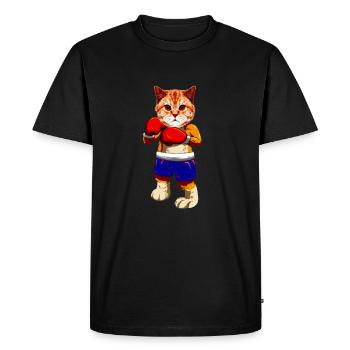 Cat Cat T shirt Gift Fan Funny Middle Finger - Men's Premium Organic T-Shirt - black - Front - Nico (187cm)