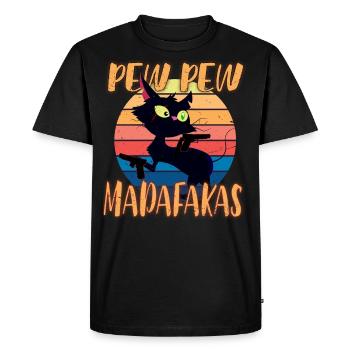 Cat Cat T shirt Gift Fan Funny Middle Finger - Men's Premium Organic T-Shirt - black - Front - Nico (187cm)