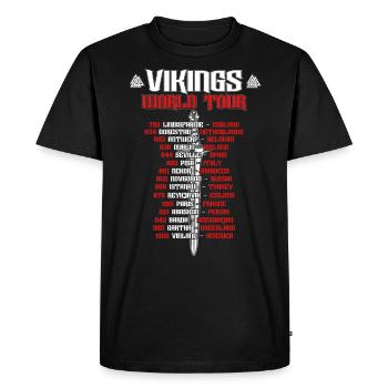 Vikings Wikinger World Tour Warrior die Raids - Men's Premium Organic T-Shirt - black - Front - Nico (187cm)
