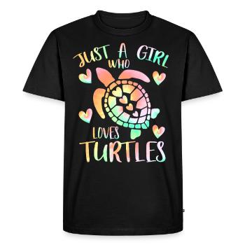 Just a girl who loves turtles - Men's Premium Organic T-Shirt - black - Front - Nico (187cm)